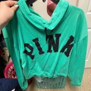 Used VS Pink Cowlneck Crop Pullover